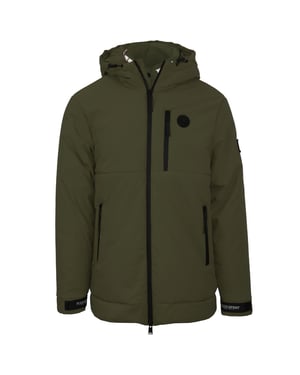 Plein Sport Padded Small Circular Logo Branded Green Jacket