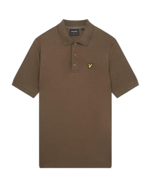 Lyle & Scott Form groen grof slub poloshirt met korte mouwen