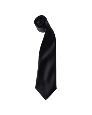Premier Mens Plain Satin Tie (Narrow Blade) (Black)