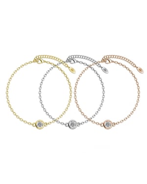 Armband med tre födelsestenar - multi och kristall