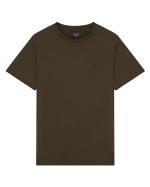 Olijf T-shirt met Lyle & Scott-logo op de borst