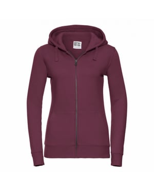 Russell Ladies Premium Authentic Zipped Hoodie (3-Layer Fabric) (Burgundy)