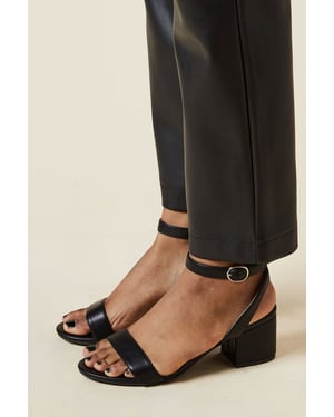 Dorothy Perkins Womens Strappy Heel Gold Mid Block Open Toe Day to Night Buckle