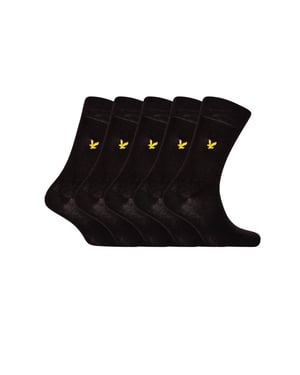 Lyle & Scott Core set van 5 sokken in zwart