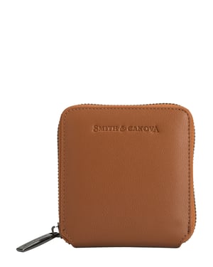 Smooth Leather Square Zip Purse