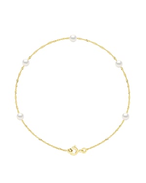 Armband - 5 Echte Gecultiveerde Zoetwaterparels Rond 4-5 mm