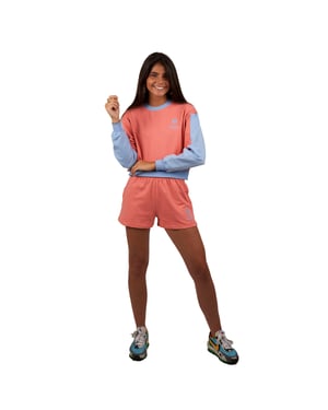 Be Happy RSC-S2102 women's short long-sleeved round neck sweatshirt
