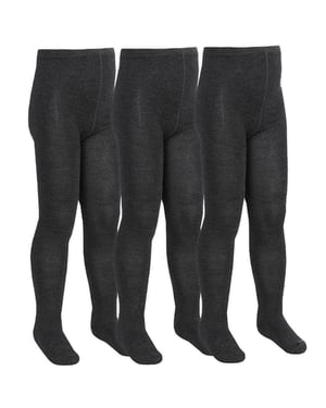 Sock Snob - 3 Paar Meisjes Bamboe Panty's Multipack | Effen Panty's voor School - Grijs