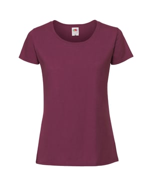 Fruit Of The Loom Vrouwen / Dames Ringgesponnen Premium T-Shirt (Oxblood)