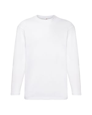 Fruit Of The Loom Heren Valuegewicht T-shirt met ronde hals en lange mouwen (Wit)