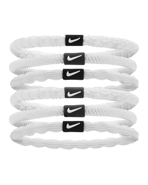 Nike Flex Hair Tie (Pack of 6) (White/Black)