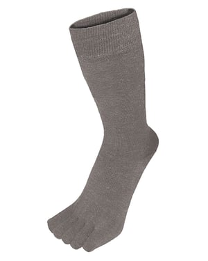 TOETOE - Mens & Ladies Outdoor Soft Wool Moisture Wicking Mid Calf Toe Socks - Grey