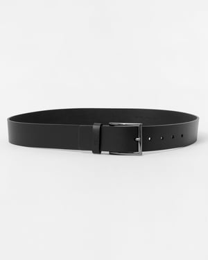 HUGO Giaspo Mens Grained-Leather Belt With Logo-Stamped Keeper