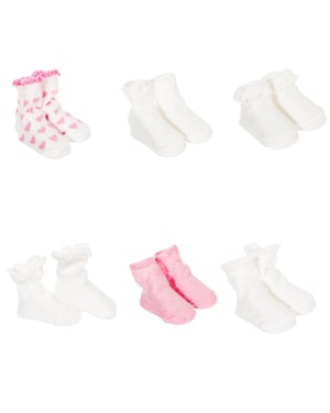 Pack-6 of 2002 girl's printed socks