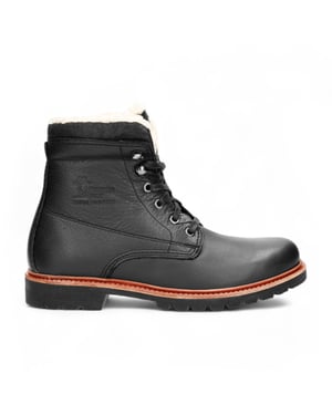 Panama Jack Men's Black P03 Aviator Leather Combat Boots