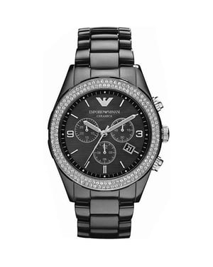 Emporio Armani AR1455 Ceramica Kristallklocka för damer
