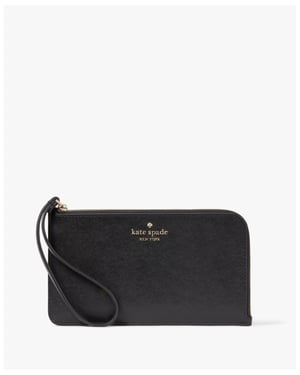 Lucy Saffiano Leather Medium L-Zip Wristlet