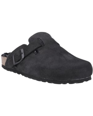 Hush Puppies Jade Leather Women's Black Slippers