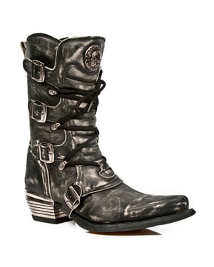 New Rock grijze Dallas leren laarzen voor heren - M.7993-S3