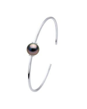 Bracelet - Silver 925 - Real Cultured Tahiti Pearls Round 9-10 mm