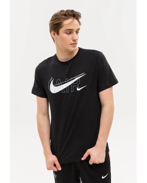 Nike Air Print Heren Sportswear Multi Swoosh T-shirt in zwart