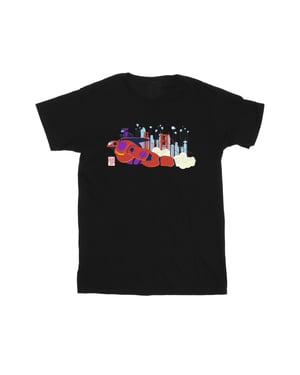 Disney Jongens Big Hero 6 Baymax Hiro Brug T-Shirt (Zwart)