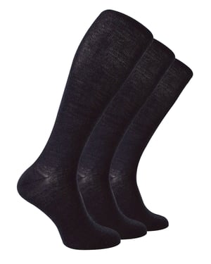 Steven - 3 Pairs Multipack Mens Knee High Merino Wool Socks - Charcoal