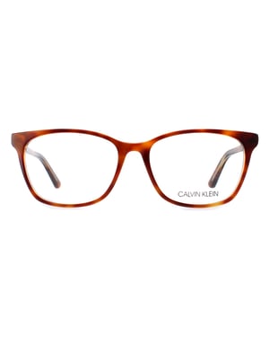 Calvin Klein Rectangle Unisex Brown Tortoise Glasses