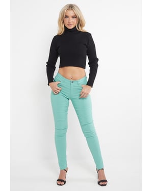 MYT Dames Skinny Super Stretch Chino Mint Groen