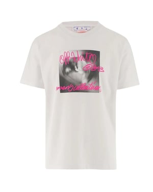 Off-White Tornado Type Slim Fit Vit T-shirt