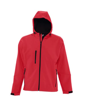 SOLS Heren Replay Hooded Soft Shell Jacket (ademend, winddicht en waterbestendig) (Peperrood)