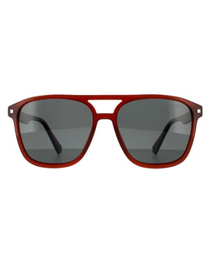 Polaroid Aviator Mens Brown Grey Polarized