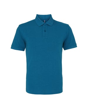 Asquith & Fox Mens Plain Short Sleeve Polo Shirt (Teal Heather)