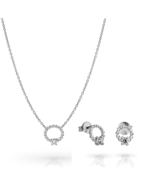 Orphelia 'Premium' Dames 925 Sterling Zilveren Set: Hanger + Oorbellen - Zilver SET-7562