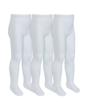 Sock Snob - 3 Paar Meisjes Bamboe Panty's Multipack | Effen Panty's voor School - Wit
