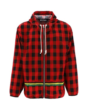 Palm Angels Buffalo geruit windjack rood jack