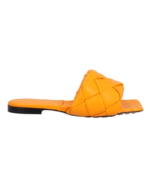 Bottega Veneta Lido Platte Sandalen oranje