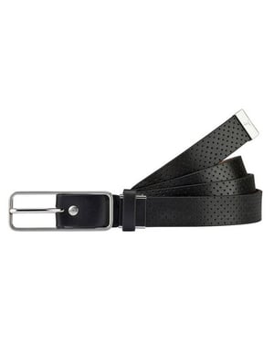 Puma Dimple Cut To Length Adults Black Golf Leather Belt 053007 01