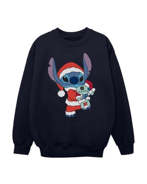 Disney Meisjes Lilo en Stitch Kerstmis Sweatshirt (Marineblauw)