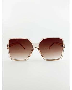 Oversized Square Sunglasses In Crystal Sand