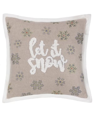 Paoletti Winter Let It Snow Embroidered Cushion Cover