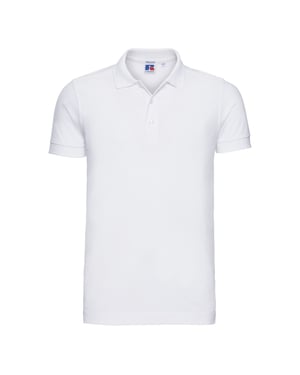 Russell Mens Stretch Short Sleeve Polo Shirt (White)