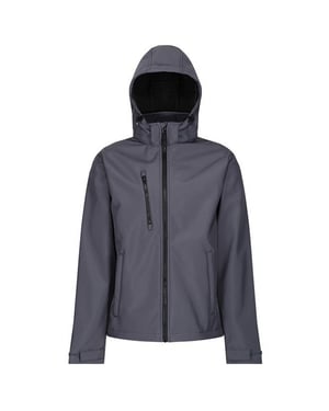 Regatta Mens Venturer Hooded Soft Shell Jacka (Seal Grey/Svart)