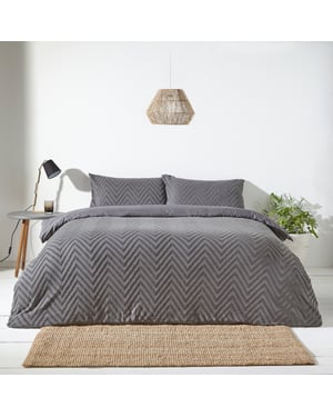 Minimalist Chevron Zigzag Tuft Duvet Cover Set