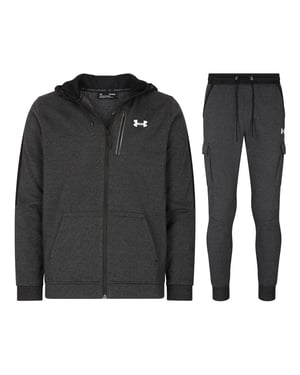 Under Armour Men’s Threadborne Full Zip Fleece Tracksuit Set in Black