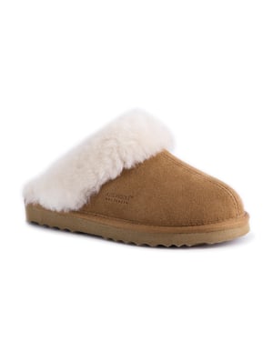 Aus Wooli "Sydney" Australia Sheepskin Wool Slippers, Tan