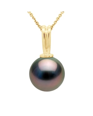 Grote Bail hanger Tahitian Pearl Ronde 10-11 mm Yellow Gold