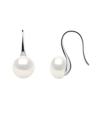 Earrings Real Cultured Freshwater Pearls Button 8-9 mm
