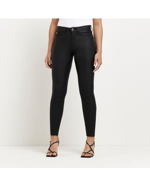 River Island Womens Jeans Petite Black Molly Mid Rise
