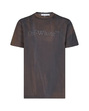 Off-White Bookish Land - Petrol T-shirt med smal passform